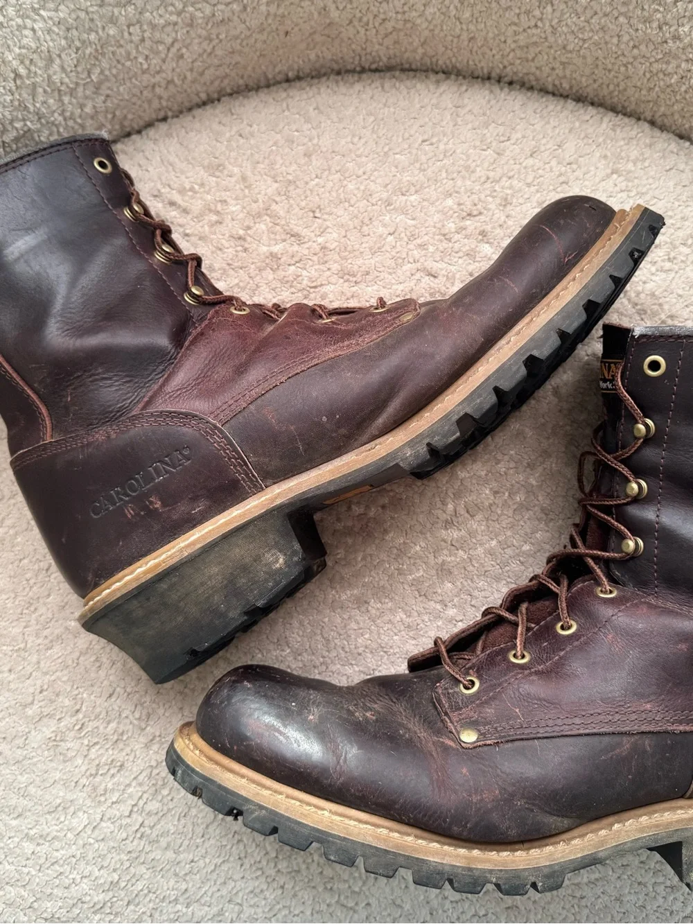 Carolina 821 Logger Work Boots Men’s 15D Brown Soft Toe EH Leather